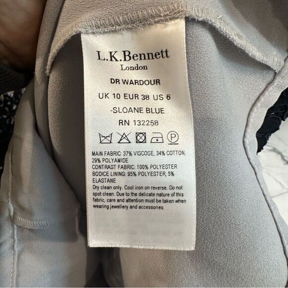 LK Bennett | 6 | Lavinie navy Floral Lace Overlay sheath Dress - Picture 6 of 7